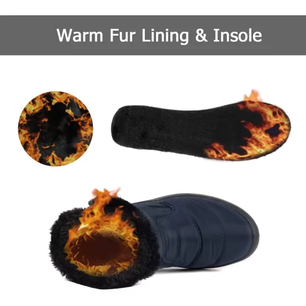 Lazzy Womens Winter Snow Boots Warm Casual Ankle Booties Waterproof Faux Fur AntiSlip Outdoor Walking ShoesBlue