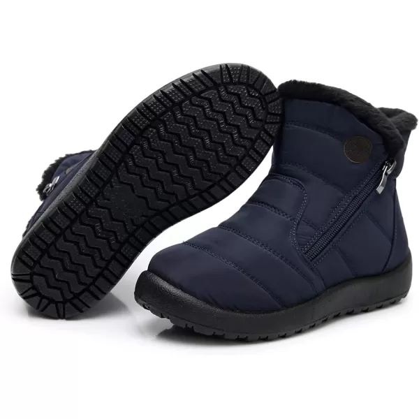 Lazzy Womens Winter Snow Boots Warm Casual Ankle Booties Waterproof Faux Fur AntiSlip Outdoor Walking ShoesBlue