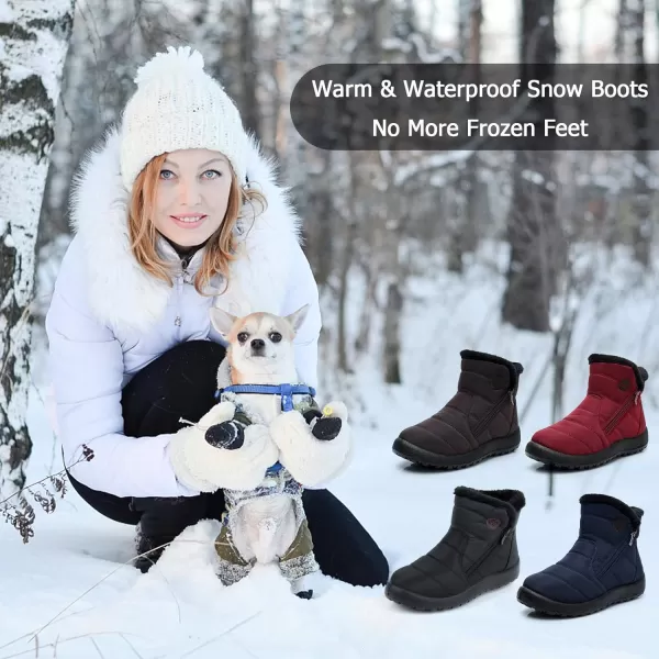Lazzy Womens Winter Snow Boots Warm Casual Ankle Booties Waterproof Faux Fur AntiSlip Outdoor Walking ShoesBrown