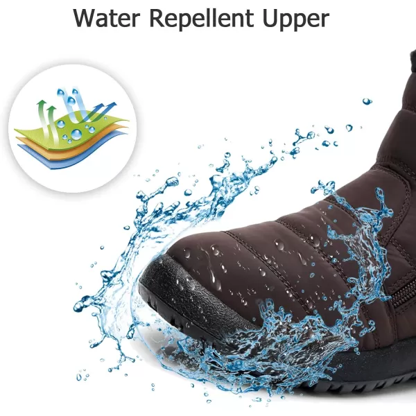 Lazzy Womens Winter Snow Boots Warm Casual Ankle Booties Waterproof Faux Fur AntiSlip Outdoor Walking ShoesBrown