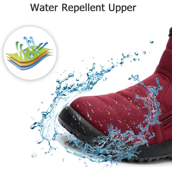 Lazzy Womens Winter Snow Boots Warm Casual Ankle Booties Waterproof Faux Fur AntiSlip Outdoor Walking ShoesRed