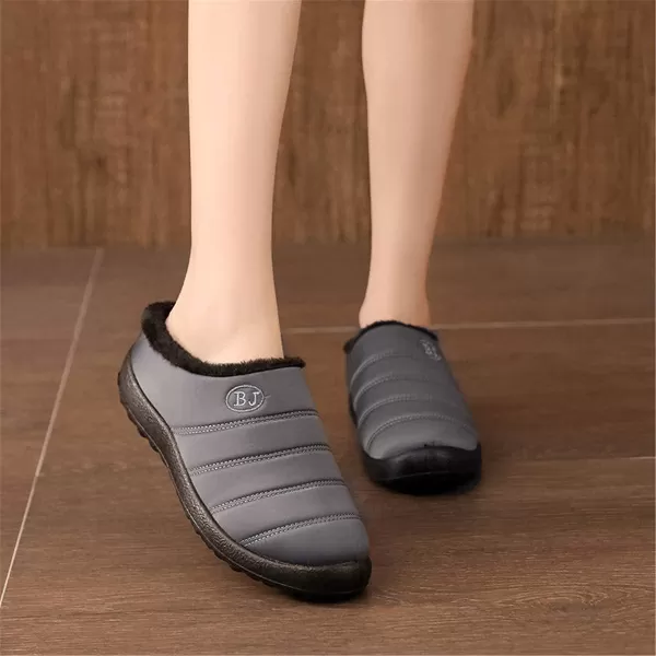 Womens House Slippers Winter Bedroom Slippers Warm Sock Clogs Slippers Fur Lined AntiSlip Flat Shoes for Indoor OutdoorGrey1