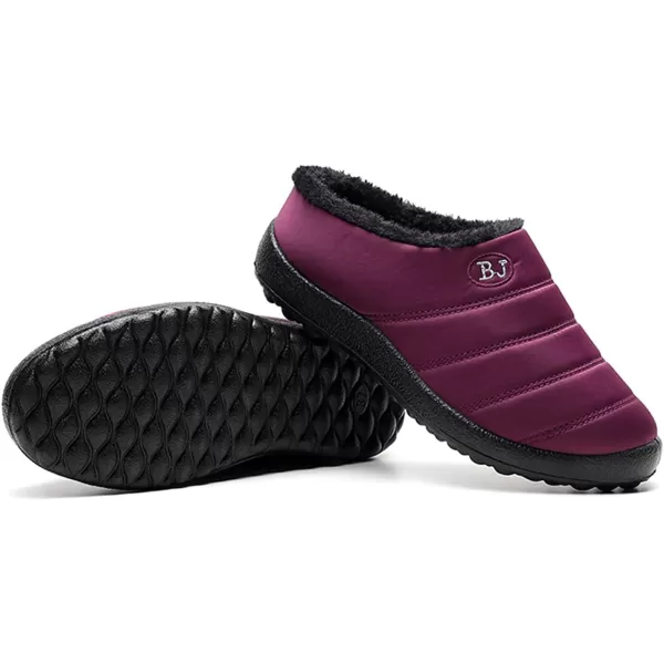 Womens House Slippers Winter Bedroom Slippers Warm Sock Clogs Slippers Fur Lined AntiSlip Flat Shoes for Indoor OutdoorPurple