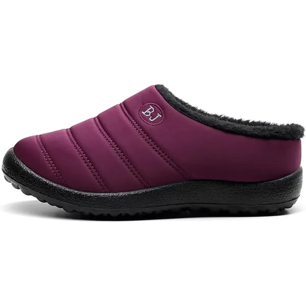 Womens House Slippers Winter Bedroom Slippers Warm Sock Clogs Slippers Fur Lined AntiSlip Flat Shoes for Indoor OutdoorPurple