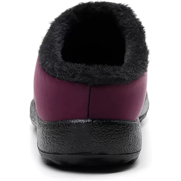 Womens House Slippers Winter Bedroom Slippers Warm Sock Clogs Slippers Fur Lined AntiSlip Flat Shoes for Indoor OutdoorPurple