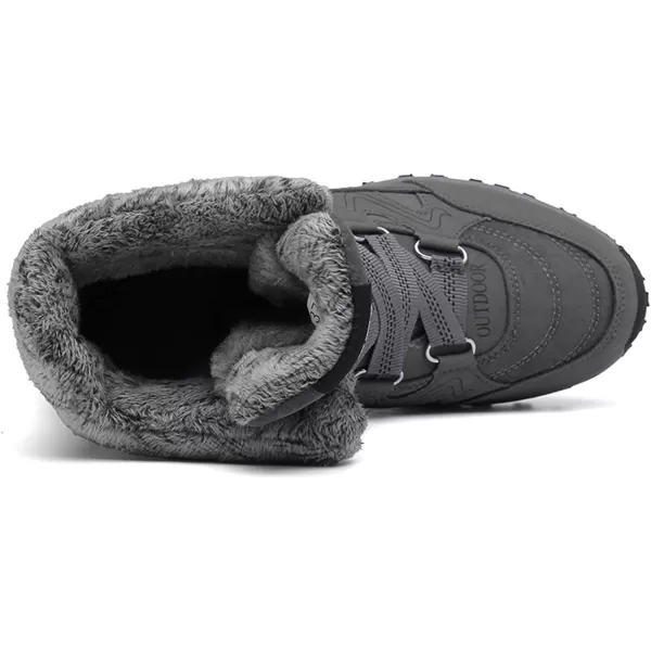 Womens Winter Snow Boots Warm Fur Lined AntiSlip Ankle Hiking Booties Outdoor Walking Shoes NonSlip Trekking ShoesGrey