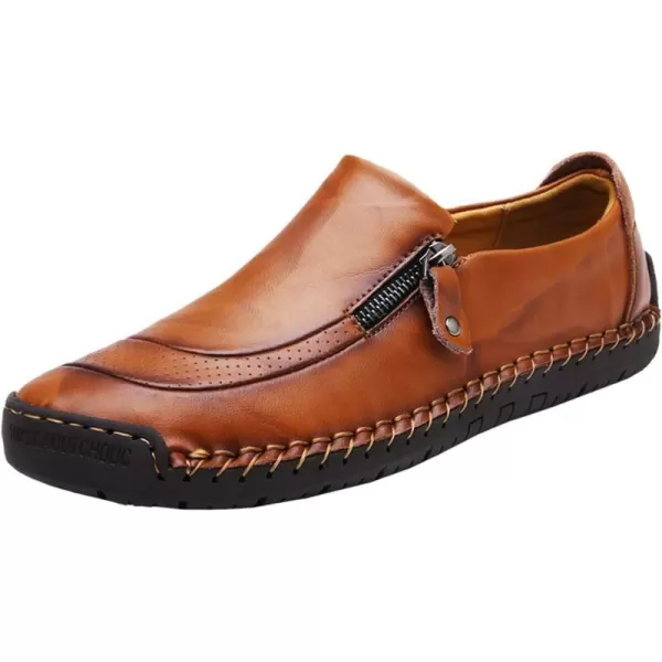 Dacomfy Mens Shoes Work Shoes for Men Leather Casual Slipon Loafers Shoes Comfortable Oxfords Loafers Shoes Business Dress Driving Shoes Walking for MenBrown
