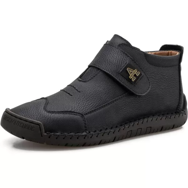 Lazzy Mens Casual Ankle Boots Leather Chukka Boot Comfortable Oxfords Dress Walking Shoes for MenBlacka