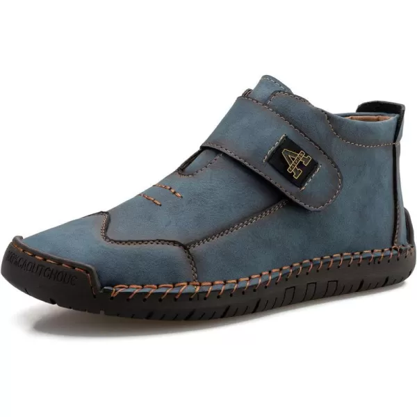 Lazzy Mens Casual Ankle Boots Leather Chukka Boot Comfortable Oxfords Dress Walking Shoes for MenBlue1