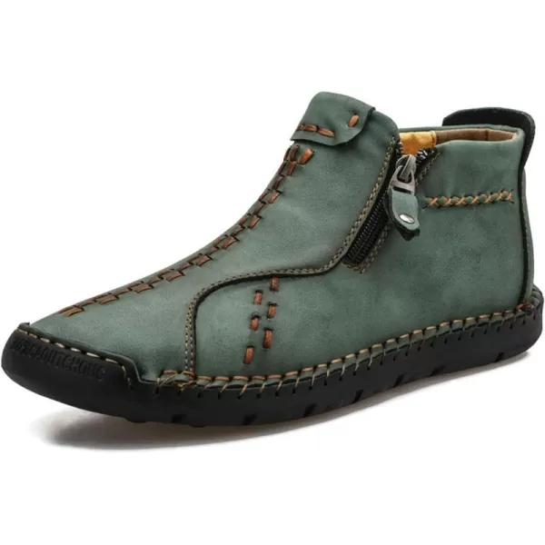 Lazzy Mens Casual Ankle Boots Leather Chukka Boot Comfortable Oxfords Dress Walking Shoes for MenGreen1