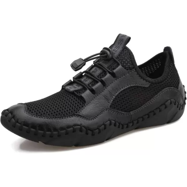 Lazzy Mens Slip On Sneakers Casual Walking Shoes Breathable Loafers Mesh Lightweight Summer Shoes for MenBlack
