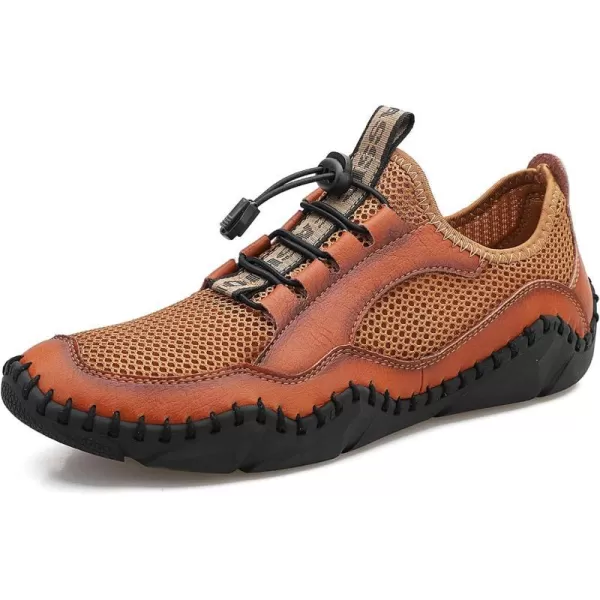 Lazzy Mens Slip On Sneakers Casual Walking Shoes Breathable Loafers Mesh Lightweight Summer Shoes for MenBrown