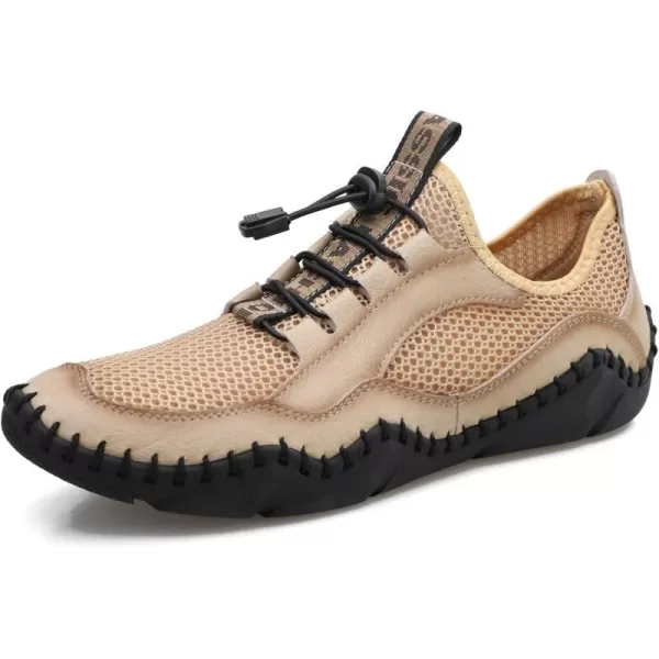 Lazzy Mens Slip On Sneakers Casual Walking Shoes Breathable Loafers Mesh Lightweight Summer Shoes for MenKhaki