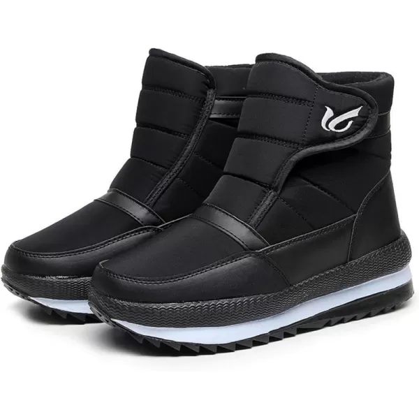 Lazzy Mens Winter Snow Boots Waterproof Fur Lined Cold Weather Ankle Boots Comfortable Casual Winter Hiking Walking ShoesBlack