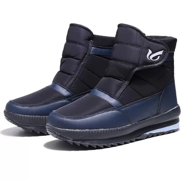 Lazzy Mens Winter Snow Boots Waterproof Fur Lined Cold Weather Ankle Boots Comfortable Casual Winter Hiking Walking ShoesNavy Blue