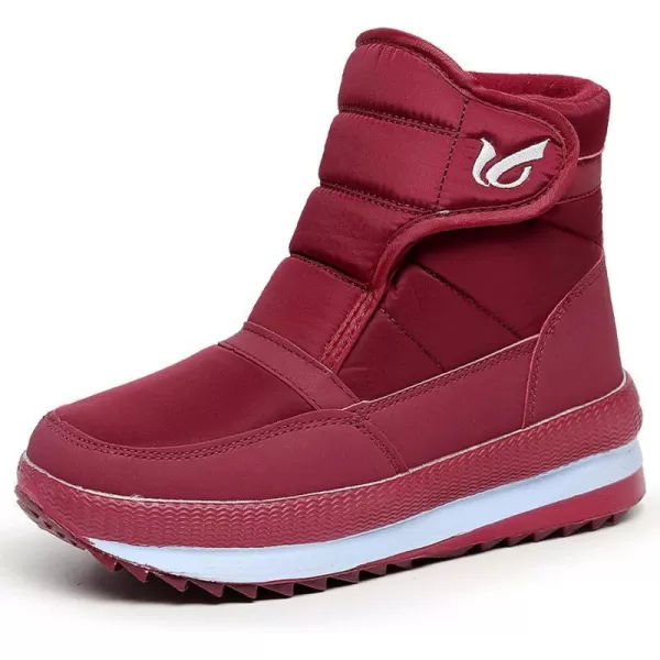 Lazzy Mens Winter Snow Boots Waterproof Fur Lined Cold Weather Ankle Boots Comfortable Casual Winter Hiking Walking ShoesRed