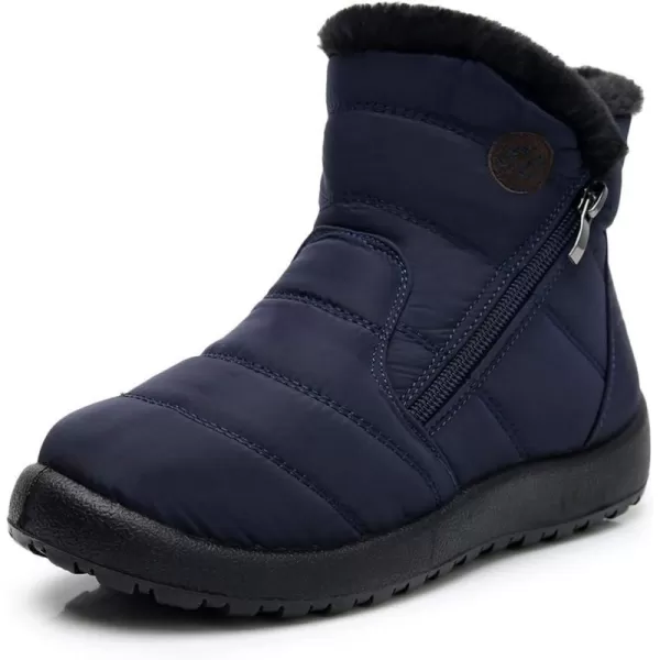 Lazzy Womens Winter Snow Boots Warm Casual Ankle Booties Waterproof Faux Fur AntiSlip Outdoor Walking ShoesBlue