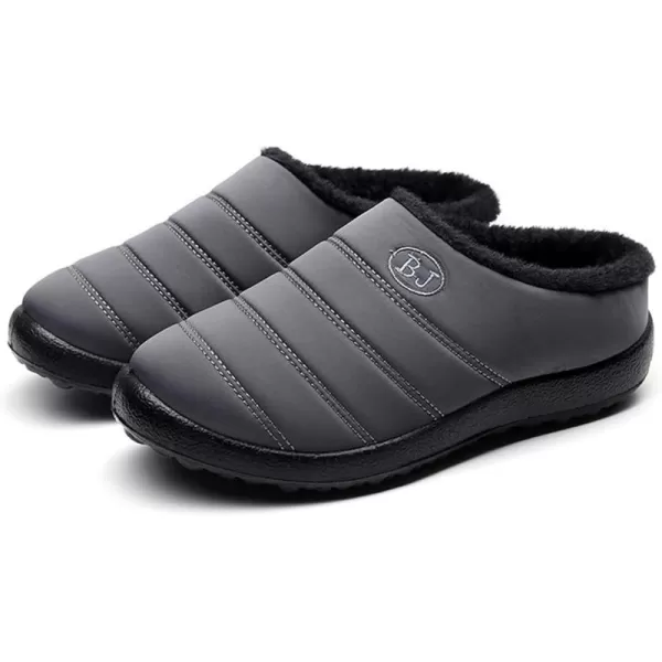 Womens House Slippers Winter Bedroom Slippers Warm Sock Clogs Slippers Fur Lined AntiSlip Flat Shoes for Indoor OutdoorGrey1