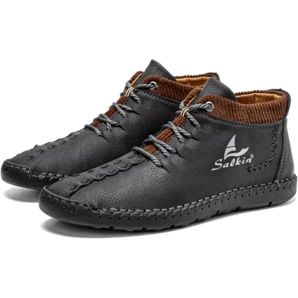 Dacomfy Mens Shoes Mens Ankle Boots Leather Casual Loafers Shoes Work Boots for Men Lace Up Chukka Dress Boot Motorcycle Walking Boot Shoes for Office Outdoor Black Brown Khaki GreenBlacka