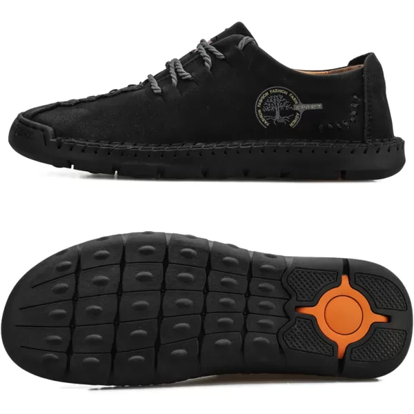 Lazzy Mens Casual Leather Shoes Slip On Loafers Driving Shoes Comfortable Business Office Oxfords for MenBlack