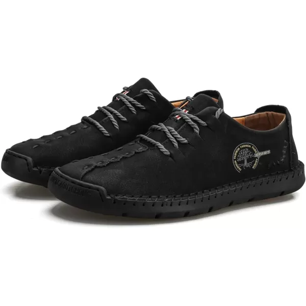 Lazzy Mens Casual Leather Shoes Slip On Loafers Driving Shoes Comfortable Business Office Oxfords for MenBlack