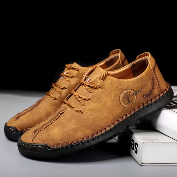 Lazzy Mens Casual Leather Shoes Slip On Loafers Driving Shoes Comfortable Business Office Oxfords for MenBrown