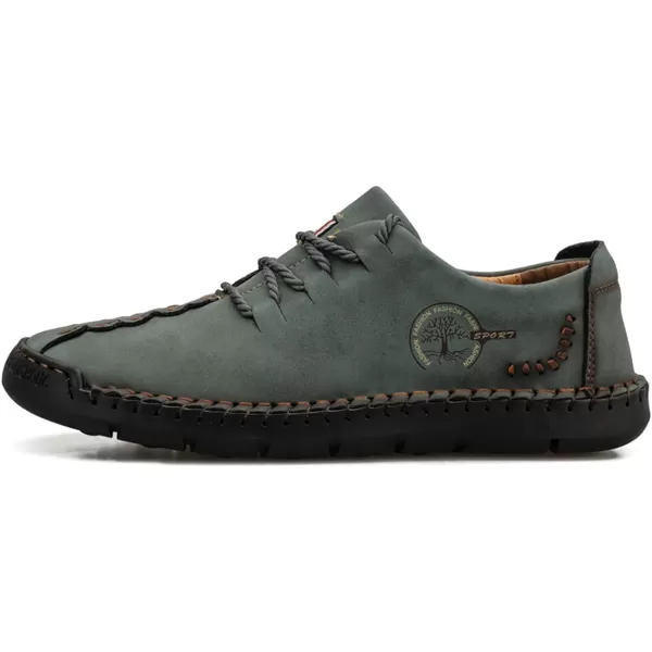 Lazzy Mens Casual Leather Shoes Slip On Loafers Driving Shoes Comfortable Business Office Oxfords for MenGreen