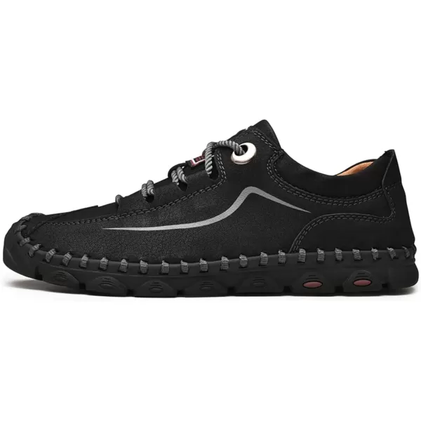 Lazzy Mens Casual Shoes Slip on Loafer Outdoor Walking Shoes Breathable Lace Up Oxford Shoes for MenBlack