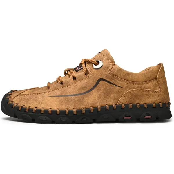 Lazzy Mens Casual Shoes Slip on Loafer Outdoor Walking Shoes Breathable Lace Up Oxford Shoes for MenBrown