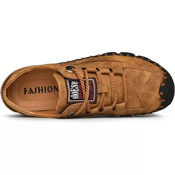 Lazzy Mens Casual Shoes Slip on Loafer Outdoor Walking Shoes Breathable Lace Up Oxford Shoes for MenBrown
