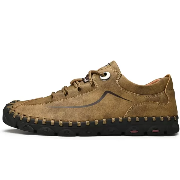 Lazzy Mens Casual Shoes Slip on Loafer Outdoor Walking Shoes Breathable Lace Up Oxford Shoes for MenKhaki