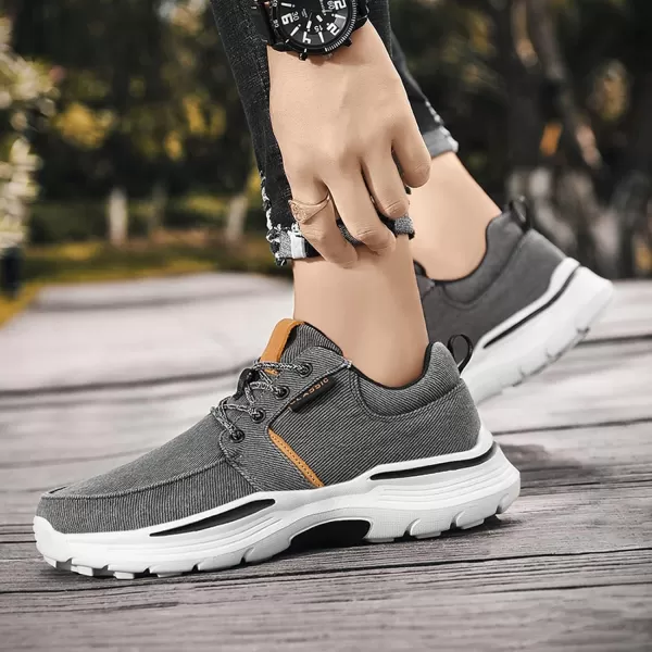 Lazzy Mens Casual Shoes SlipOn Loafers Lace Up Oxfords Lightweight Boat Shoes Comfortable Walking Driving Shoes for MenGrey