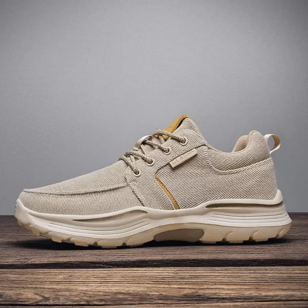 Lazzy Mens Casual Shoes SlipOn Loafers Lace Up Oxfords Lightweight Boat Shoes Comfortable Walking Driving Shoes for MenKhaki
