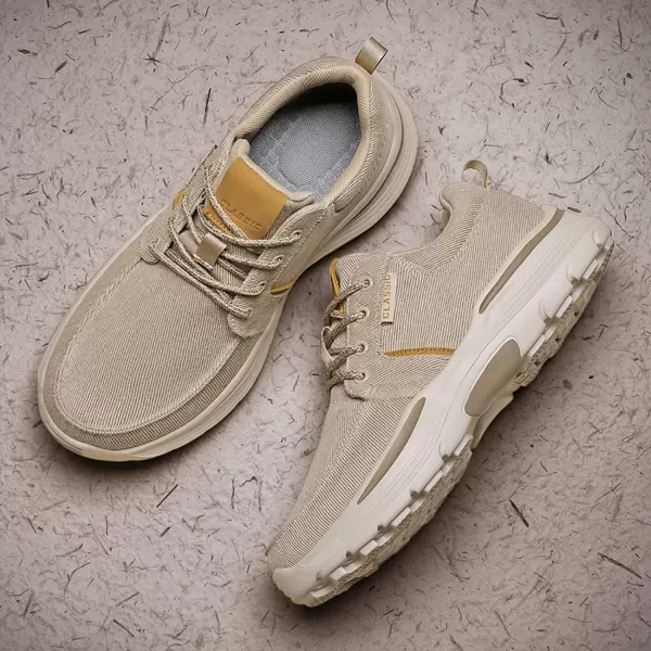 Lazzy Mens Casual Shoes SlipOn Loafers Lace Up Oxfords Lightweight Boat Shoes Comfortable Walking Driving Shoes for MenKhaki