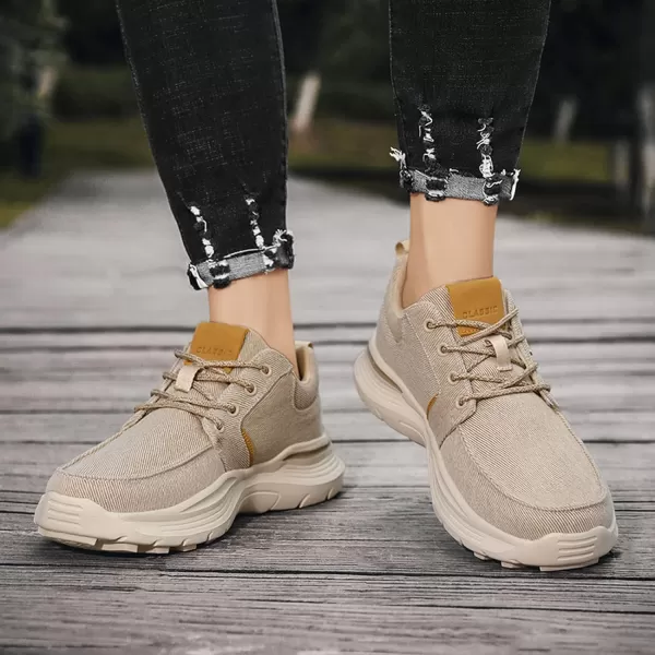 Lazzy Mens Casual Shoes SlipOn Loafers Lace Up Oxfords Lightweight Boat Shoes Comfortable Walking Driving Shoes for MenKhaki