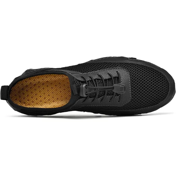 Men Casual Shoes Comfort Slip On Loafers Summer Outdoor Hiking Walking Shoes Work Office Sneaker Shoes for Men Size 6512Black