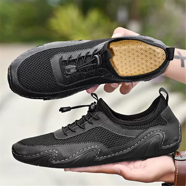 Men Casual Shoes Comfort Slip On Loafers Summer Outdoor Hiking Walking Shoes Work Office Sneaker Shoes for Men Size 6512Black