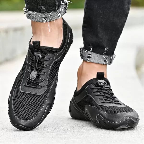 Men Casual Shoes Comfort Slip On Loafers Summer Outdoor Hiking Walking Shoes Work Office Sneaker Shoes for Men Size 6512Black