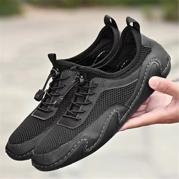 Men Casual Shoes Comfort Slip On Loafers Summer Outdoor Hiking Walking Shoes Work Office Sneaker Shoes for Men Size 6512Black