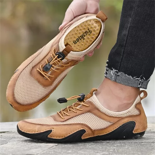 Men Casual Shoes Comfort Slip On Loafers Summer Outdoor Hiking Walking Shoes Work Office Sneaker Shoes for Men Size 6512Brown