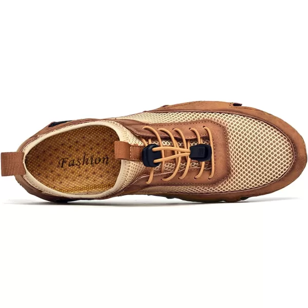 Men Casual Shoes Comfort Slip On Loafers Summer Outdoor Hiking Walking Shoes Work Office Sneaker Shoes for Men Size 6512Brown