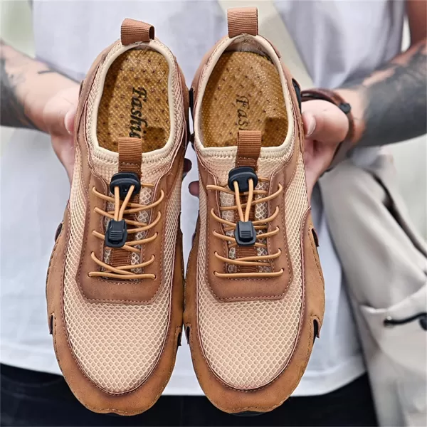 Men Casual Shoes Comfort Slip On Loafers Summer Outdoor Hiking Walking Shoes Work Office Sneaker Shoes for Men Size 6512Brown