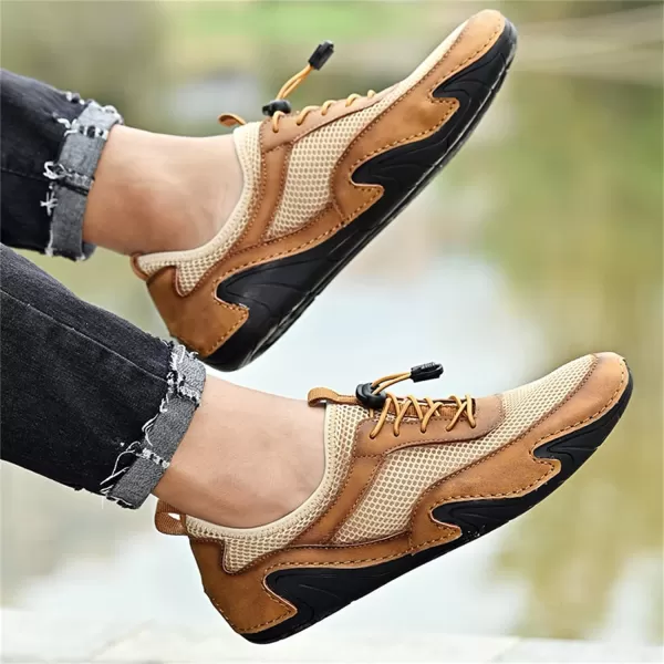 Men Casual Shoes Comfort Slip On Loafers Summer Outdoor Hiking Walking Shoes Work Office Sneaker Shoes for Men Size 6512Brown