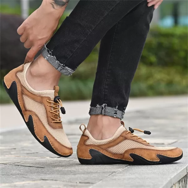 Men Casual Shoes Comfort Slip On Loafers Summer Outdoor Hiking Walking Shoes Work Office Sneaker Shoes for Men Size 6512Brown