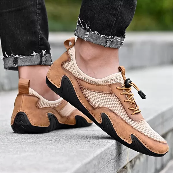 Men Casual Shoes Comfort Slip On Loafers Summer Outdoor Hiking Walking Shoes Work Office Sneaker Shoes for Men Size 6512Brown