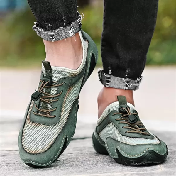 Men Casual Shoes Comfort Slip On Loafers Summer Outdoor Hiking Walking Shoes Work Office Sneaker Shoes for Men Size 6512Green