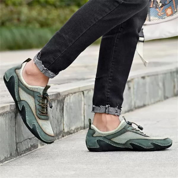 Men Casual Shoes Comfort Slip On Loafers Summer Outdoor Hiking Walking Shoes Work Office Sneaker Shoes for Men Size 6512Green