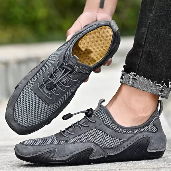 Men Casual Shoes Comfort Slip On Loafers Summer Outdoor Hiking Walking Shoes Work Office Sneaker Shoes for Men Size 6512Grey
