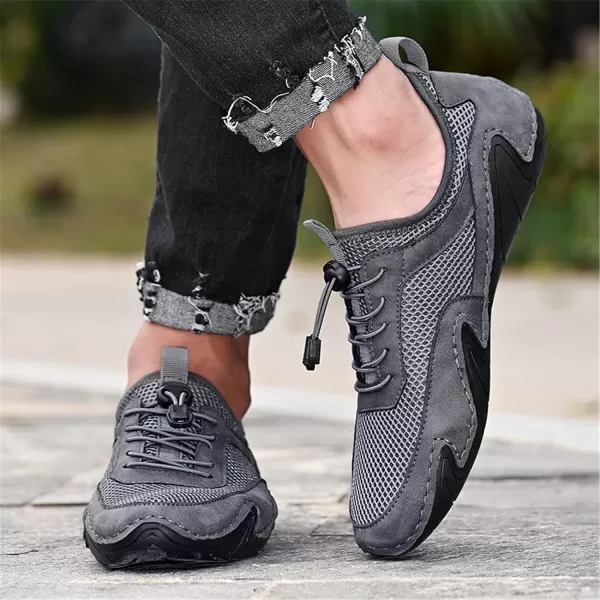 Men Casual Shoes Comfort Slip On Loafers Summer Outdoor Hiking Walking Shoes Work Office Sneaker Shoes for Men Size 6512Grey