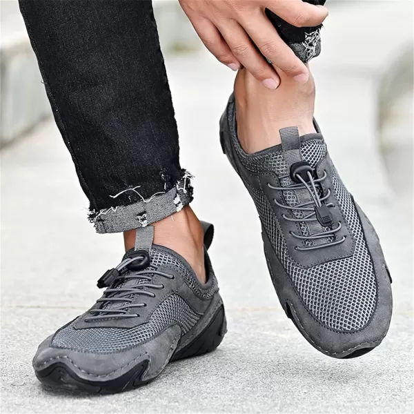 Men Casual Shoes Comfort Slip On Loafers Summer Outdoor Hiking Walking Shoes Work Office Sneaker Shoes for Men Size 6512Grey